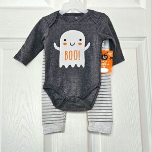 Baby by bon bebe kids 0-3 mos grey "boo"‎ ghost matching outfit